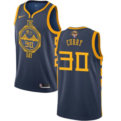 Nike Golden State Warriors #30 Stephen Curry Navy Swingman City Edition Youth 2022 NBA Finals Jersey