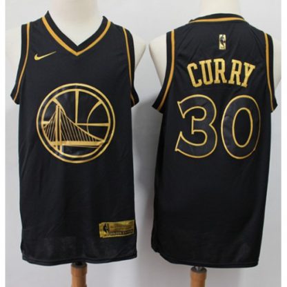 Nike Golden State Warriors #30 Stephen Curry Black/Gold NBA Swingman Limited Edition Jersey
