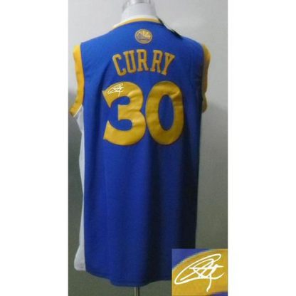 Revolution 30 Autographed Golden State Warriors #30 Stephen Curry Blue Stitched NBA Jersey