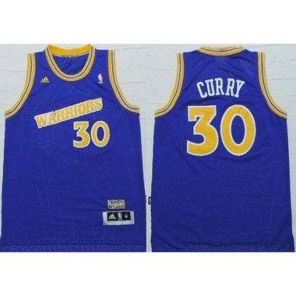 Golden State Warriors #30 Stephen Curry Blue Throwback Stitched NBA Jersey