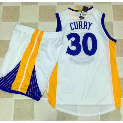 Golden State Warriors #30 Stephen Curry White A Set Stitched NBA Jersey
