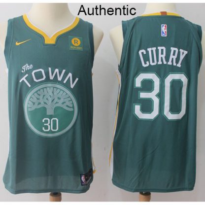 Nike Golden State Warriors #30 Stephen Curry Green NBA Authentic Jersey