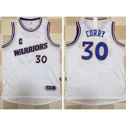 Golden State Warriors #30 Stephen Curry White New Throwback Stitched NBA Jersey