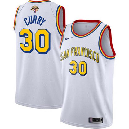 Nike Golden State Warriors #30 Stephen Curry White 2023 NBA Finals Swingman Hardwood San Francisco Classic Edition Jersey