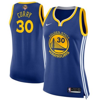 Nike Golden State Warriors #30 Stephen Curry Blue Women's 2022 NBA Finals Swingman Icon Edition Jersey