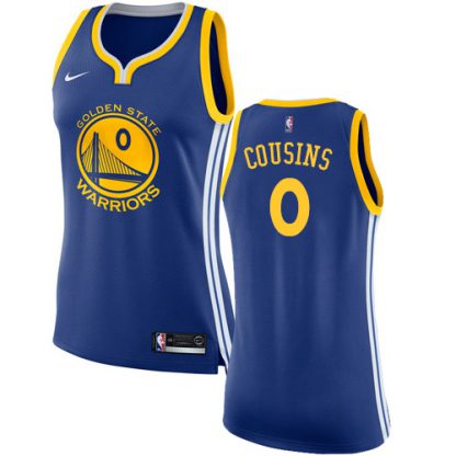 Nike Golden State Warriors #0 DeMarcus Cousins Blue Women's NBA Swingman Icon Edition Jersey
