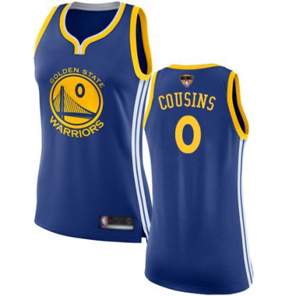 Nike Golden State Warriors #0 DeMarcus Cousins Blue 2019 Finals Bound Women's NBA Swingman Icon Edition Jersey
