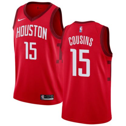 Nike Houston Rockets #15 DeMarcus Cousins Red NBA Swingman Earned Edition Jersey