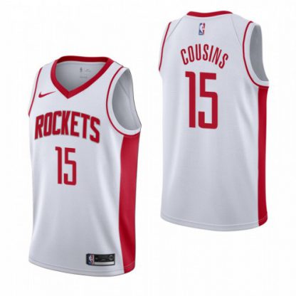 Houston Houston Rockets #15 DeMarcus Cousins Men's 2019-20 Association Edition White Stitched NBA Jersey