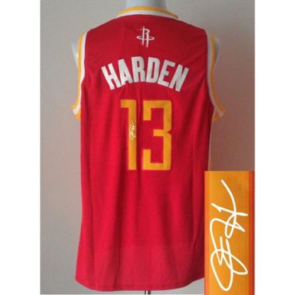 Revolution 30 Autographed Houston Rockets #13 James Harden Red Alternate Stitched NBA Jersey