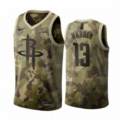 Nike Houston Rockets #13 James Harden 2019 Salute to Service Desert Camo NBA Jersey