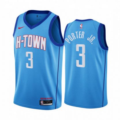 Nike Houston Rockets #3 Kevin Porter Jr. Blue Women's NBA Swingman 2020-21 City Edition Jersey