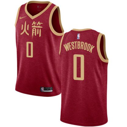 Nike Houston Rockets #0 Russell Westbrook Red NBA Swingman City Edition 2018/19 Jersey