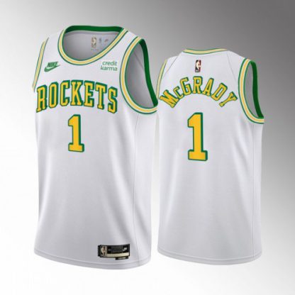 Nike Houston Rockets #1 Tracy McGrady Men's White NBA 2022-23 Classic Edition Jersey