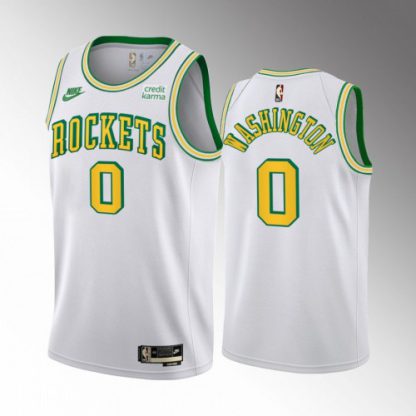 Nike Houston Rockets #0 TyTy Washington Men's White NBA 2022-23 Classic Edition Jersey