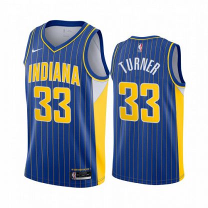 Nike Indiana Pacers #33 Myles Turner Blue NBA Swingman 2020-21 City Edition Jersey