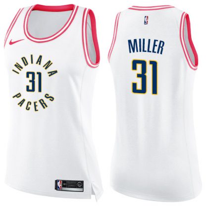 Nike Indiana Pacers #31 Reggie Miller White/Pink Women's NBA Swingman Fashion Jersey