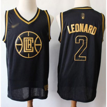Nike Los Angeles Clippers #2 Kawhi Leonard Black/Gold NBA Swingman Limited Edition Jersey