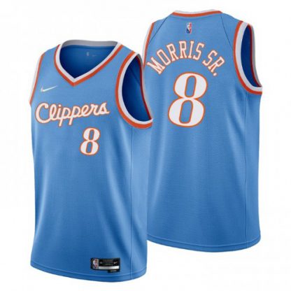 Los Angeles Los Angeles Clippers #8 Marcus Morris Sr. Men's Nike Blue 2021/22 Swingman NBA Jersey - City Edition