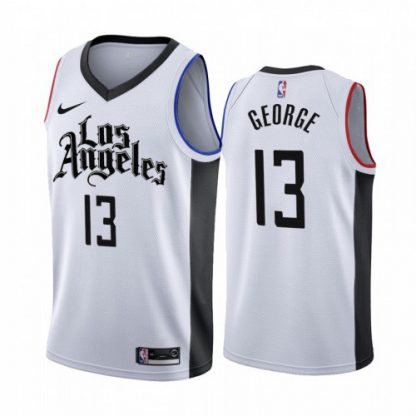 Nike Los Angeles Clippers #13 Paul George 2019-20 White Los Angeles City Edition NBA Jersey