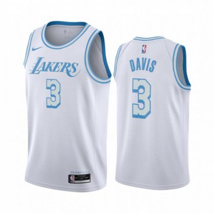 Nike Los Angeles Lakers #3 Anthony Davis White NBA Swingman 2020-21 City Edition Jersey