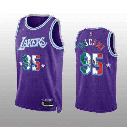 Los Angeles Los Angeles Lakers #95 Juan Toscano-Anderson Men's Nike Mexico Editon Purple 75TH Anniversary City Jersey