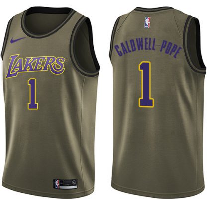 Nike Los Angeles Lakers #1 Kentavious Caldwell-Pope Green Salute to Service Youth NBA Swingman Jersey