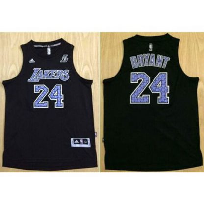 Los Angeles Lakers #24 Kobe Bryant Black New Camo Fashion Stitched NBA Jersey