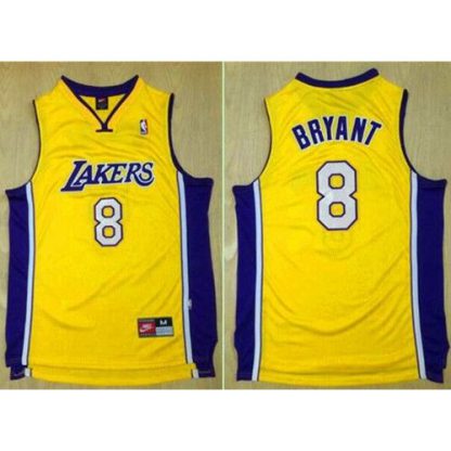 Los Angeles Lakers #8 Kobe Bryant Gold Nike Throwback Stitched NBA Jersey