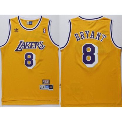 Los Angeles Lakers #8 Kobe Bryant Gold Throwback Stitched NBA Jersey