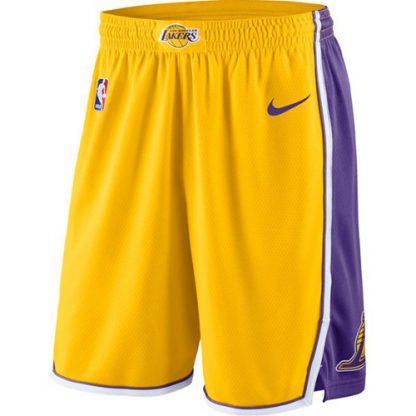 Men's Los Angeles Los Angeles Lakers Nike Yellow Icon Swingman Basketball Shorts
