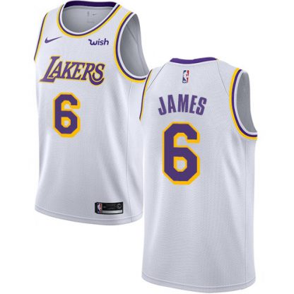 Nike Los Angeles Lakers #6 LeBron James White NBA Swingman Association Edition Jersey
