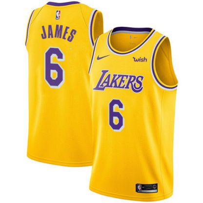 Nike Los Angeles Lakers #6 LeBron James Gold Youth NBA Swingman Icon Edition Jersey