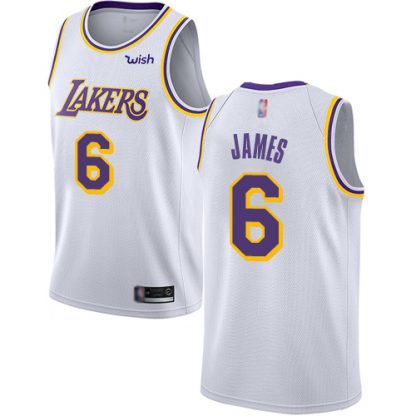 Nike Los Angeles Lakers #6 LeBron James White Youth NBA Swingman Association Edition Jersey