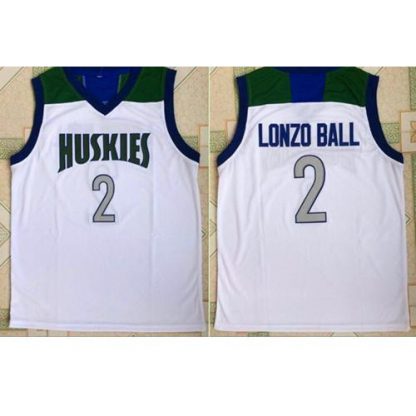 Los Angeles Lakers #2 Lonzo Ball White Chino Hills Huskies High School Stitched NBA Jersey