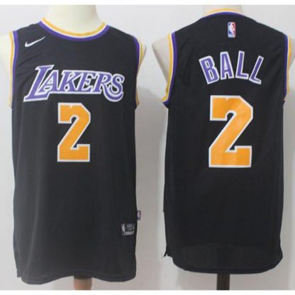 Nike Los Angeles Lakers #2 Lonzo Ball Black NBA Swingman Jersey