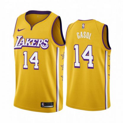 Nike Los Angeles Lakers #14 Marc Gasol Men's Unveil 2019-20 City Edition Swingman Youth NBA Jersey Yellow
