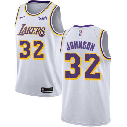 Nike Los Angeles Lakers #32 Orlando Magic Johnson White Youth NBA Swingman Association Edition Jersey