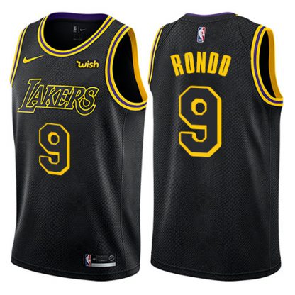 Nike Los Angeles Lakers #9 Rajon Rondo Black NBA Swingman City Edition Jersey