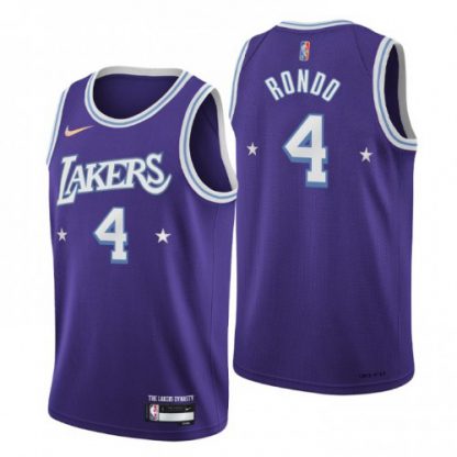 Los Angeles Los Angeles Lakers #4 Rajon Rondo Men's Nike Purple 2021/22 Swingman NBA Jersey - City Edition