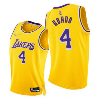 Nike Los Angeles Lakers #4 Rajon Rondo Women's 2021-22 75th Diamond Anniversary NBA Jersey Gold