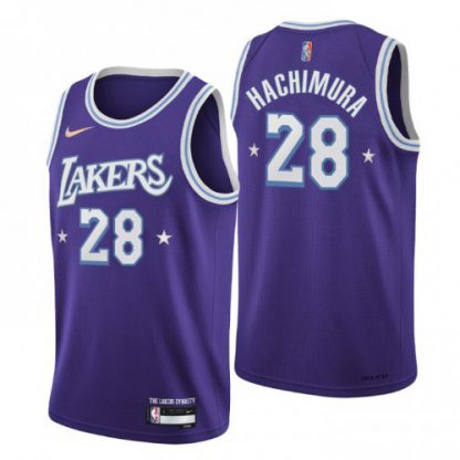 Los Angeles Los Angeles Lakers #28 Rui Hachimura Nike Purple 2021/22 Swingman Youth NBA Jersey - City Edition