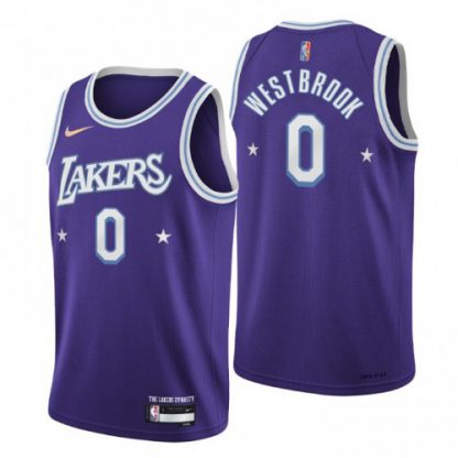 Los Angeles Los Angeles Lakers #0 Russell Westbrook Men's Nike Purple 2021/22 Swingman NBA Jersey - City Edition