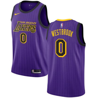 Nike Los Angeles Lakers #0 Russell Westbrook Women's Purple NBA Swingman City Edition 2018/19 Jersey