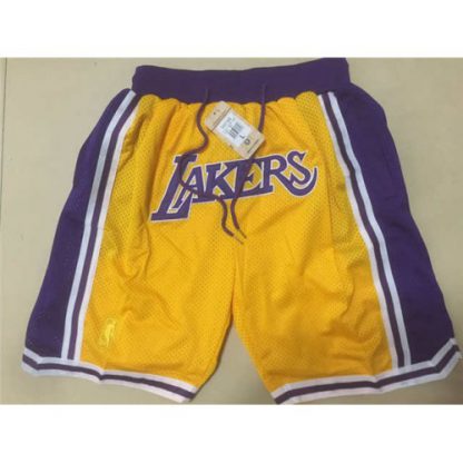 Los Angeles Los Angeles Lakers Just Don Hardwood Classics Swingman Shorts Yellow