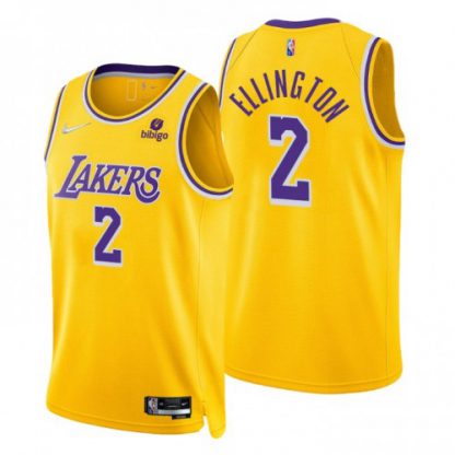 Nike Los Angeles Lakers #2 Wayne Ellington Gold Men's 2021-22 NBA 75th Anniversary Diamond Swingman Jersey - Icon Edition