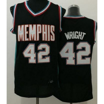 Memphis Grizzlies #42 Lorenzen Wright Black Throwback Stitched NBA Jersey