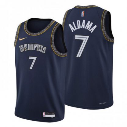 Memphis Memphis Grizzlies #7 Santi Aldama Men's Nike Navy 2021/22 Swingman NBA Jersey - City Edition