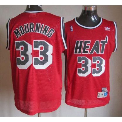 Miami Heat #33 Alonzo Mourning Red Throwback Stitched NBA Jersey