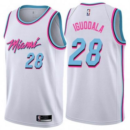 Nike Miami Heat #28 Andre Iguodala White NBA Swingman City Edition Jersey